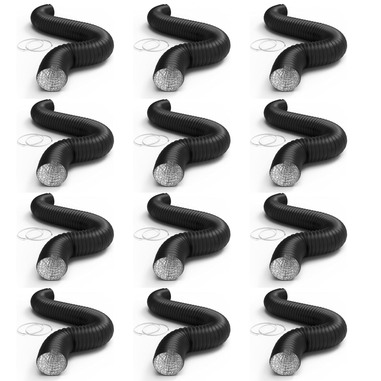iPower Non-Insulated Flex Air Aluminum Ducting Dryer Vent Hose