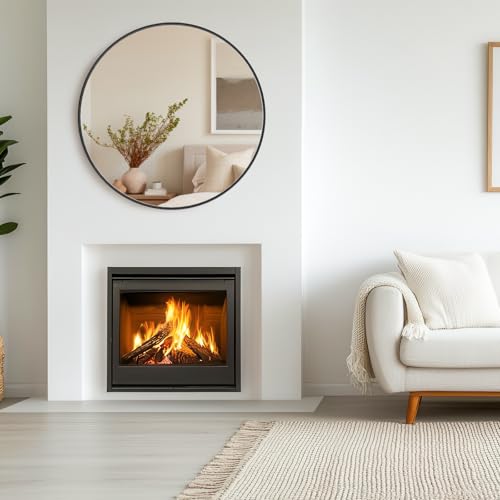 YSSOA Black 20 Inch Round Mirror