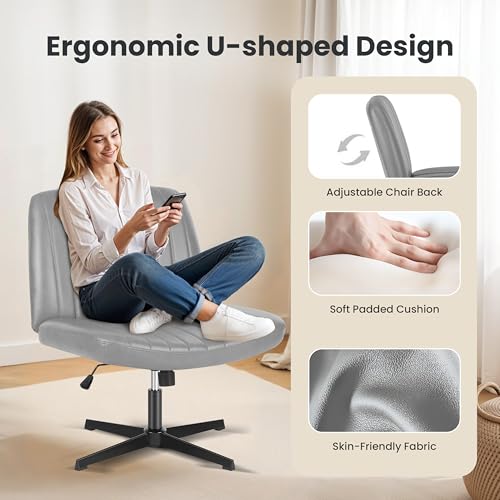 Simple Deluxe Vanity Chair with Back Criss Cross Chair with Back Home Office Desk Vanity Chairs