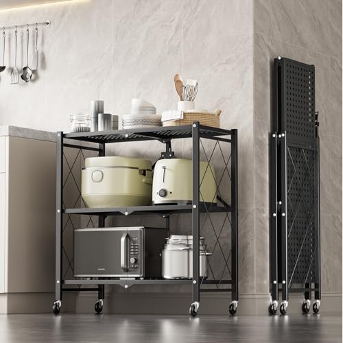 Simple Deluxe 3-Tier Folding Storage Shelves,