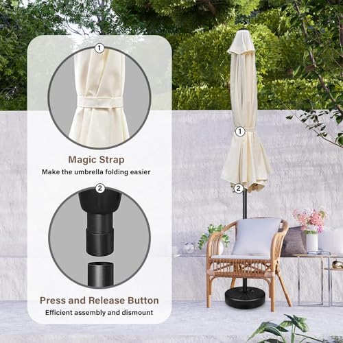 YSSOA Fillable Mobile Offset Patio Base Heavy Duty Market Cantilever Umbrella Stand Square
