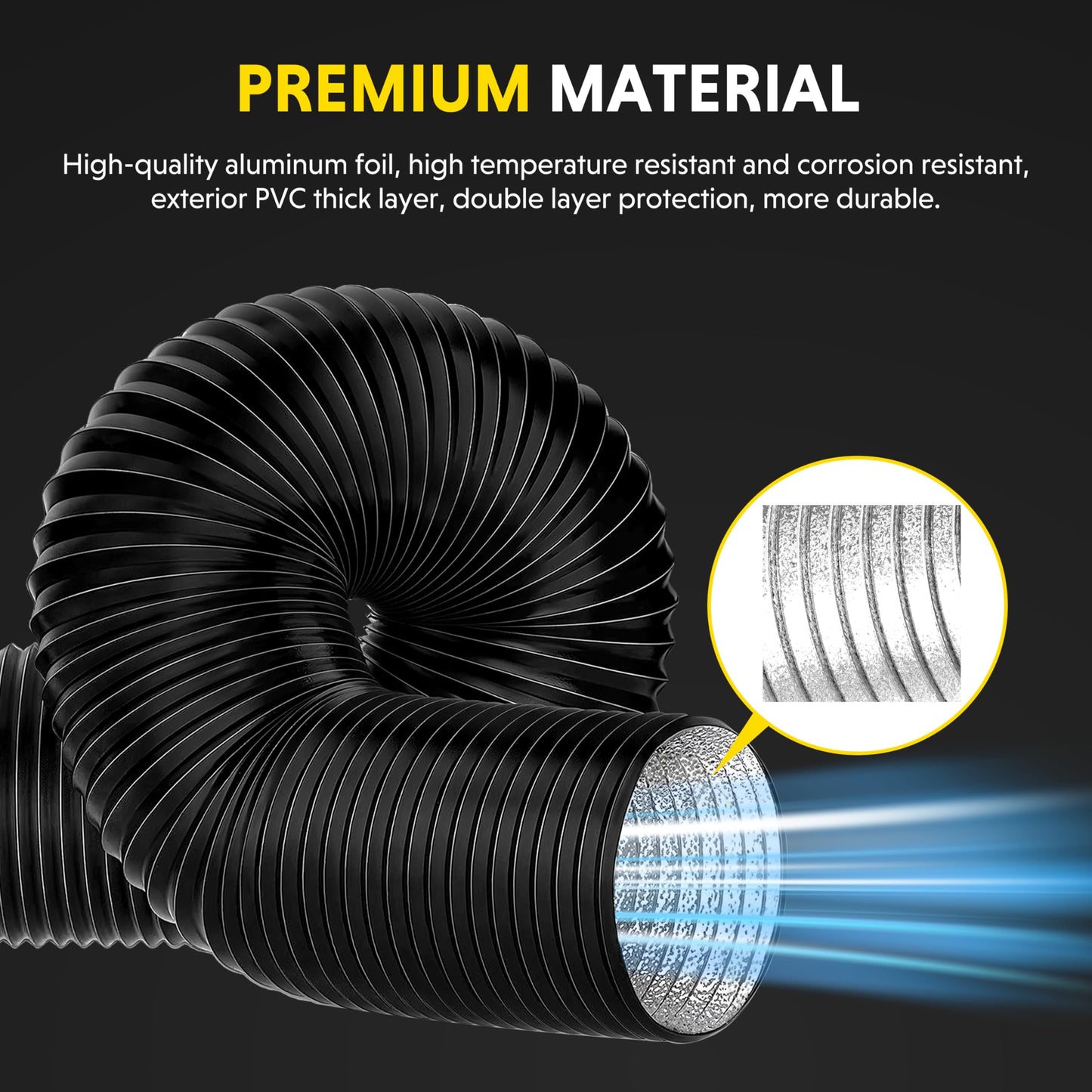 iPower Non-Insulated Flex Air Aluminum Ducting Dryer Vent Hose