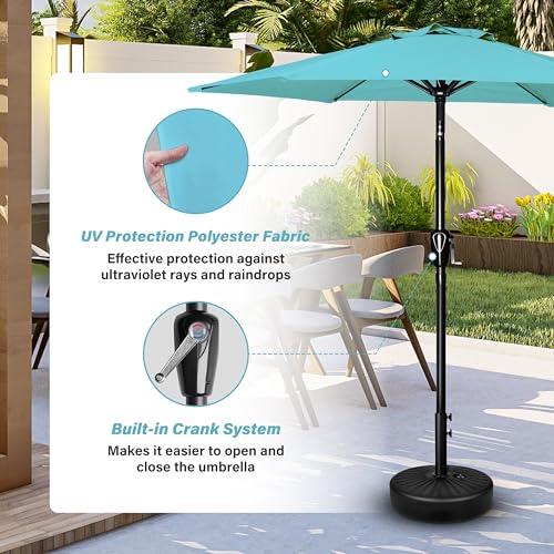 YSSOA Patio Umbrella Outdoor Table Market Yard Umbrella with 6 Sturdy Ribs