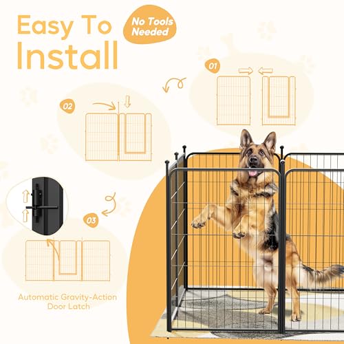 HealSmart Dog Playpen, 8-Panel Indoor and Outdoor Dog Fence