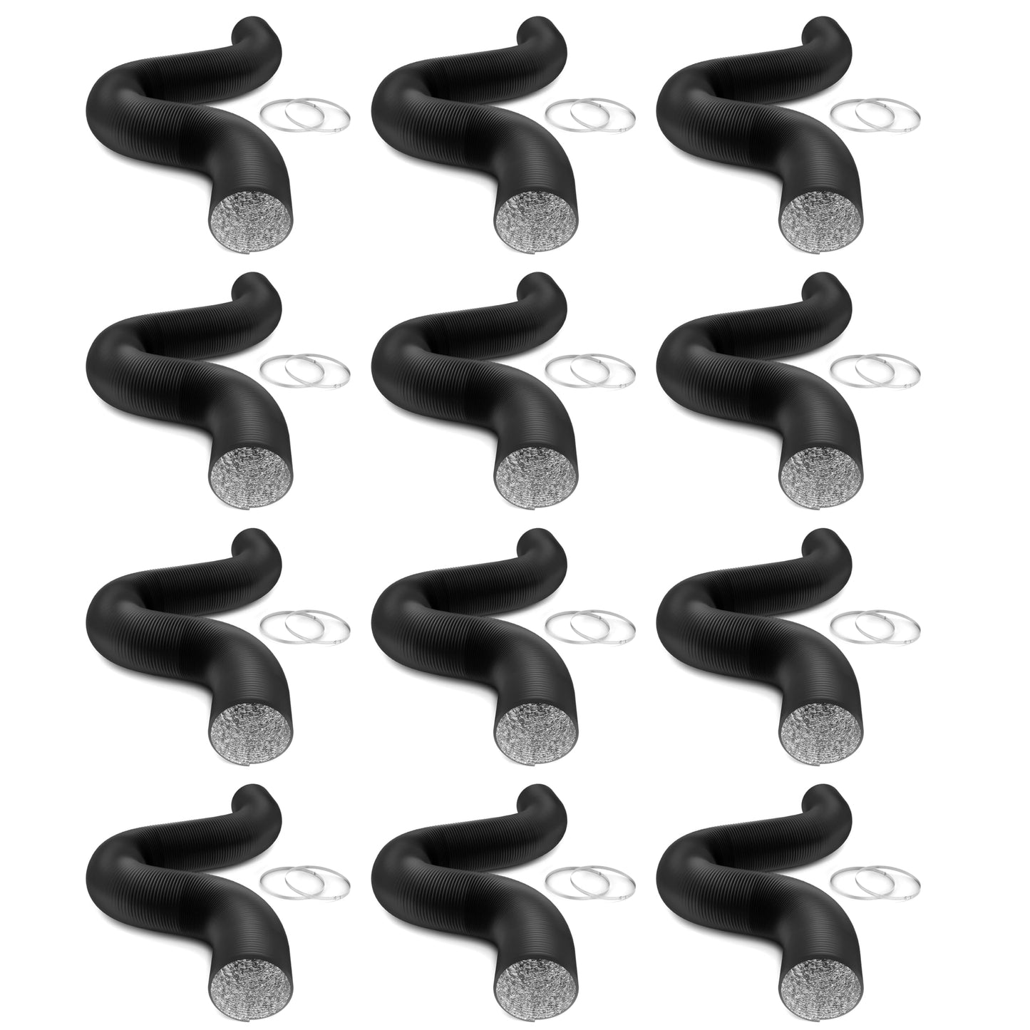 iPower Non-Insulated Flex Air Aluminum Ducting Dryer Vent Hose