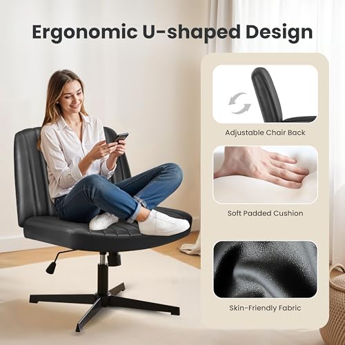 Simple Deluxe Vanity Chair with Back Criss Cross Chair with Back Home Office Desk Vanity Chairs
