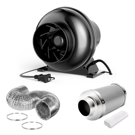 InfiniPower 4 Inch 195 CFM Inline Ventilation Equipment for Grow Tent, Greenhouse, Kitchen