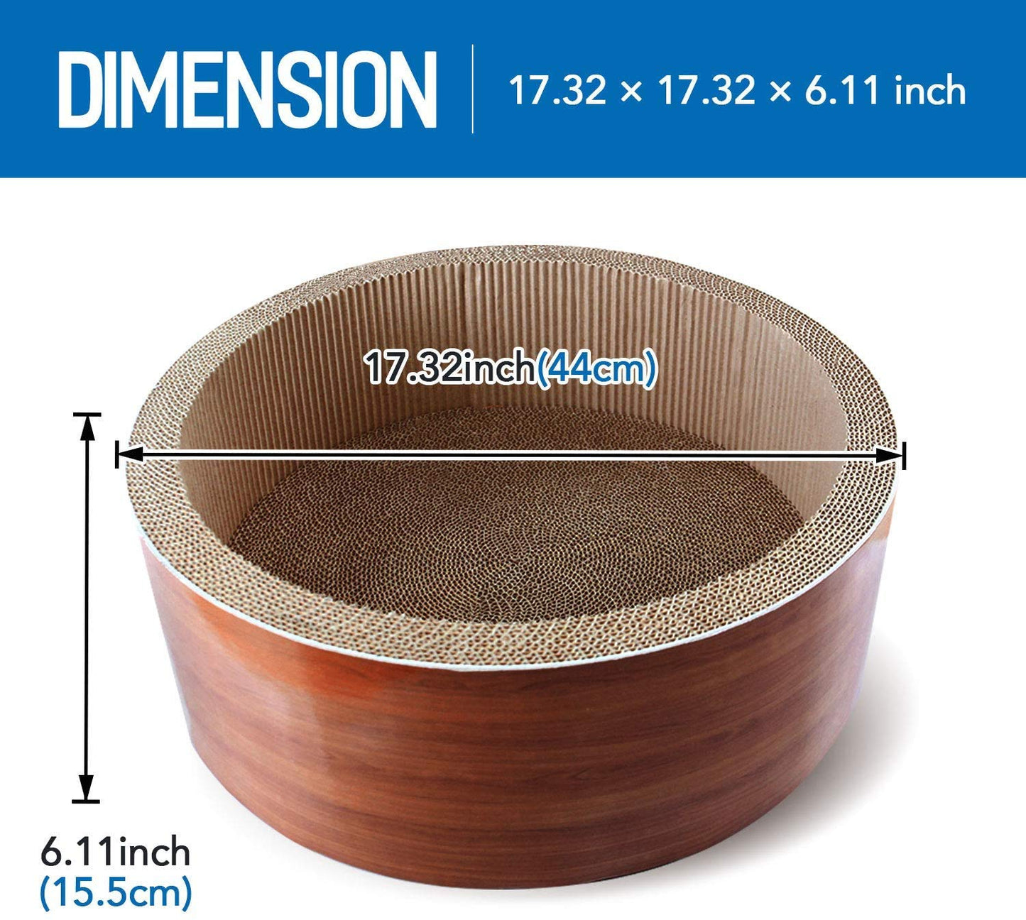 2 in 1 Cat Scratcher Cardboard Lounge Bed, Cat Scratching Pad, Durable Board Pads Prevents Furniture Damage,Large