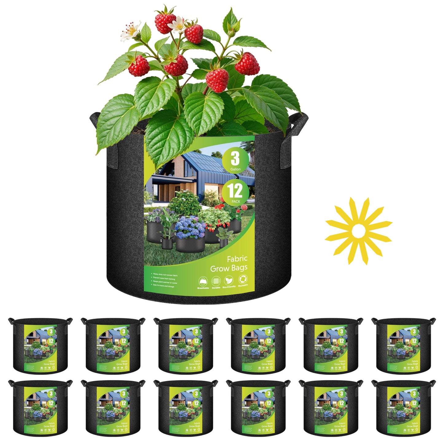 YSSOA 300G Reusable Breathable Gardening Pots