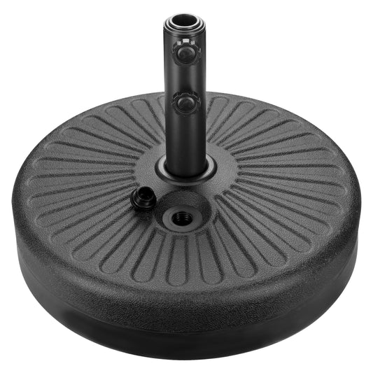 iPower 50LBS Capacity Patio Umbrella Base Heavy-Duty Round Stand Fillable Outdoor Umbrella Base Durable Holder Stand for Lawn, Patio, Deck, Black