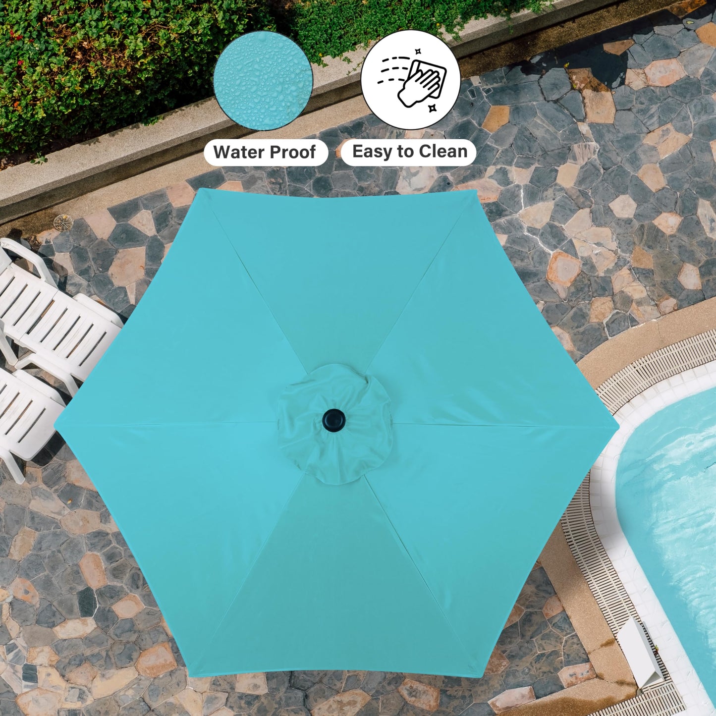 Simple Deluxe Patio Umbrella Outdoor Table Market Yard Umbrella with Push Button