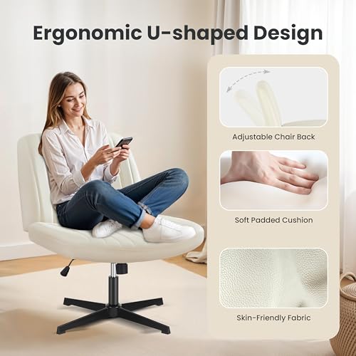 Simple Deluxe Vanity Chair with Back Criss Cross Chair with Back Home Office Desk Vanity Chairs