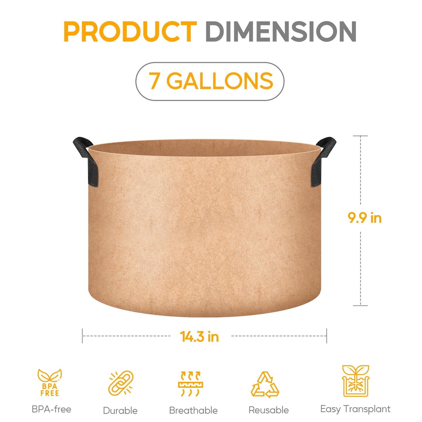 YSSOA 300G Reusable Breathable Gardening Pots
