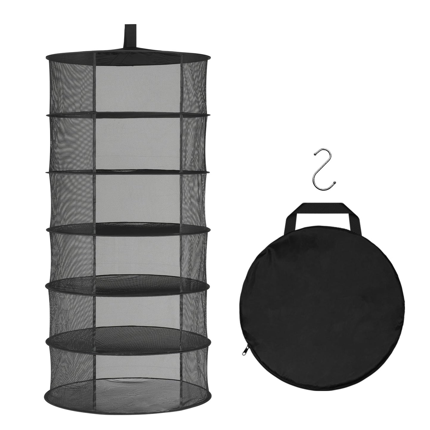 YSSOA Herb Drying Rack Zippered Hanging Dryer with Garden Pruning Shear and Hook for Hydroponics Herb, Plant, Seed, Bud