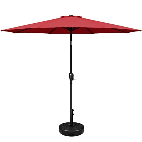 Simple Deluxe Patio Umbrella Outdoor, UV Protection Sunshade with Push Button Tilt/Crank and 8 Sturdy Ribs, for Table Garden Lawn Beach Pool