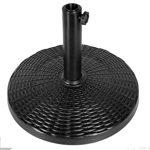HealSmart Heavy Duty Round Stand Market Umbrella Base Holder for Patio, Outdoor, Deck, Lawn, Garden, Poolside, Bronze