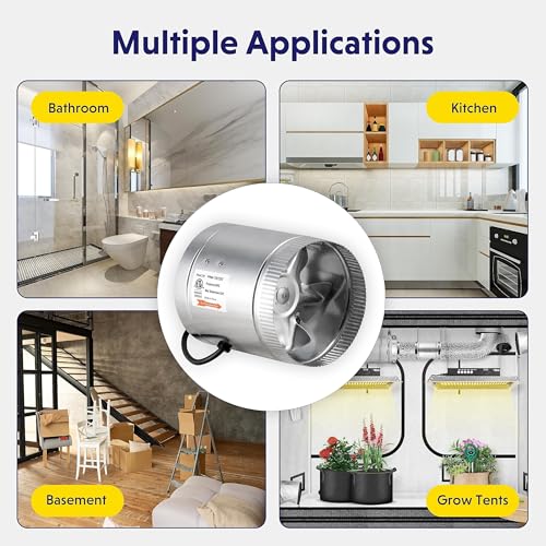 iPower Inline Booster Duct Fan and Speed Adjuster HVAC Controls