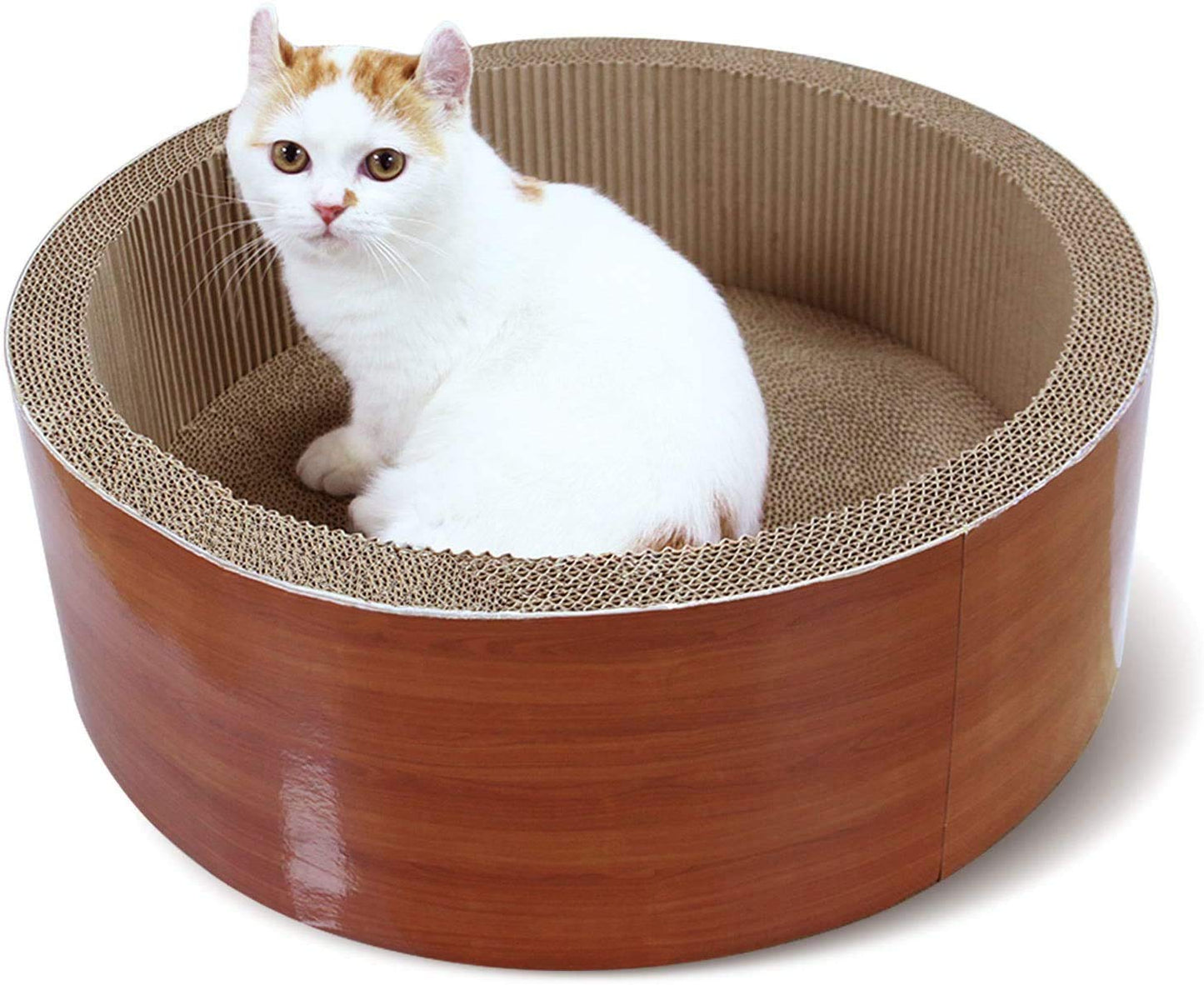 2 in 1 Cat Scratcher Cardboard Lounge Bed, Cat Scratching Pad, Durable Board Pads Prevents Furniture Damage,Large