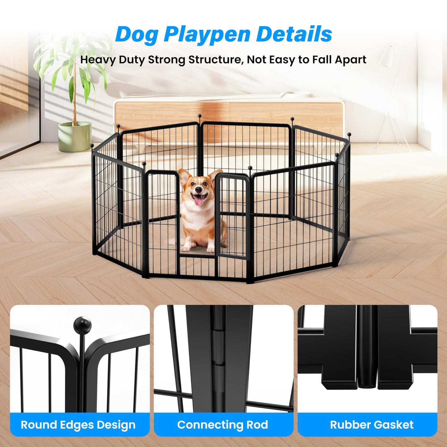 Simple Deluxe Plastic/Metal Dog Playpen