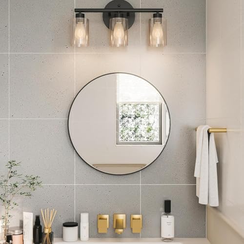 Simple Deluxe Black 20 Inch Circle Mirror
