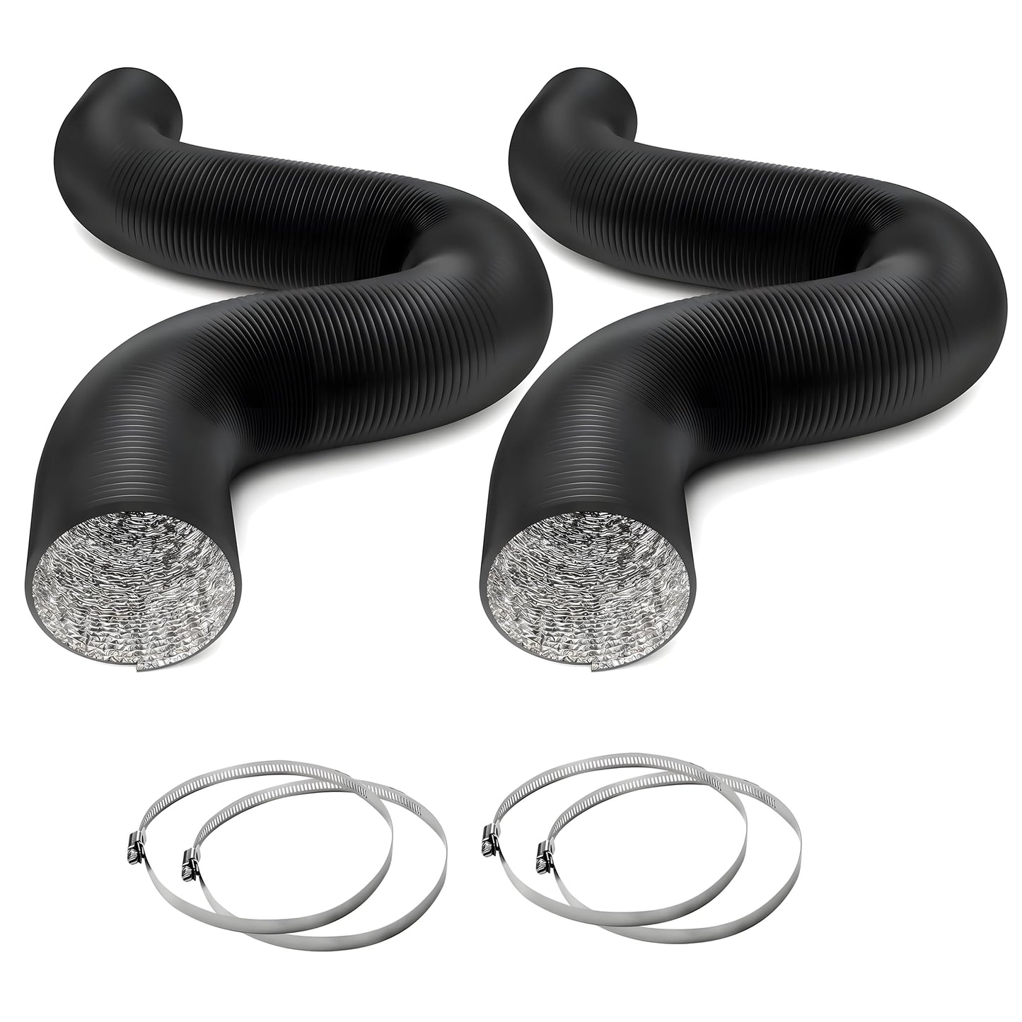 HealSmart Exhaust Inline Duct Fan Vent Booster Blower and Non-Insulated Flex Air Aluminum Foil Ducting for Indoor Grow Tent Hydroponics Ventilation