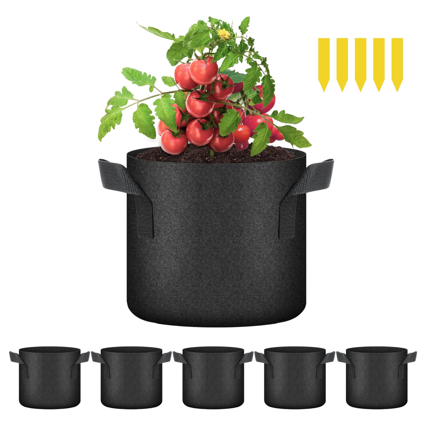 YSSOA Nonwoven Fabric Plant Pots with Handles,