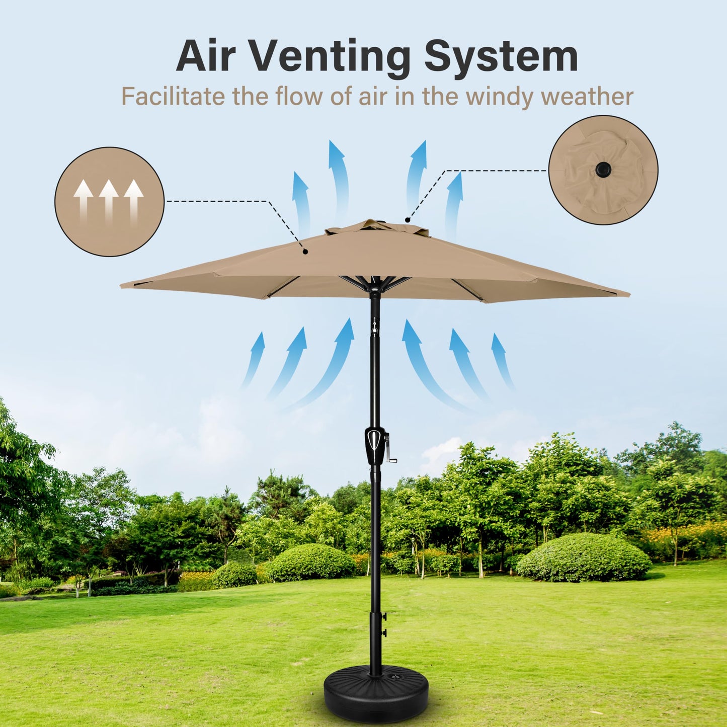 Simple Deluxe Patio Umbrella Outdoor Table Market Yard Umbrella with Push Button