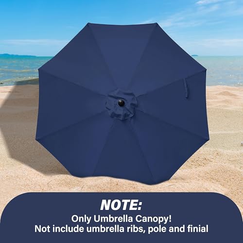 YSSOA 9ft/10ft Outdoor Market Patio Umbrella with 8 Sturdy Ribs, Tilt/Crank Push Button for Garden, Deck, Backyard and Pool