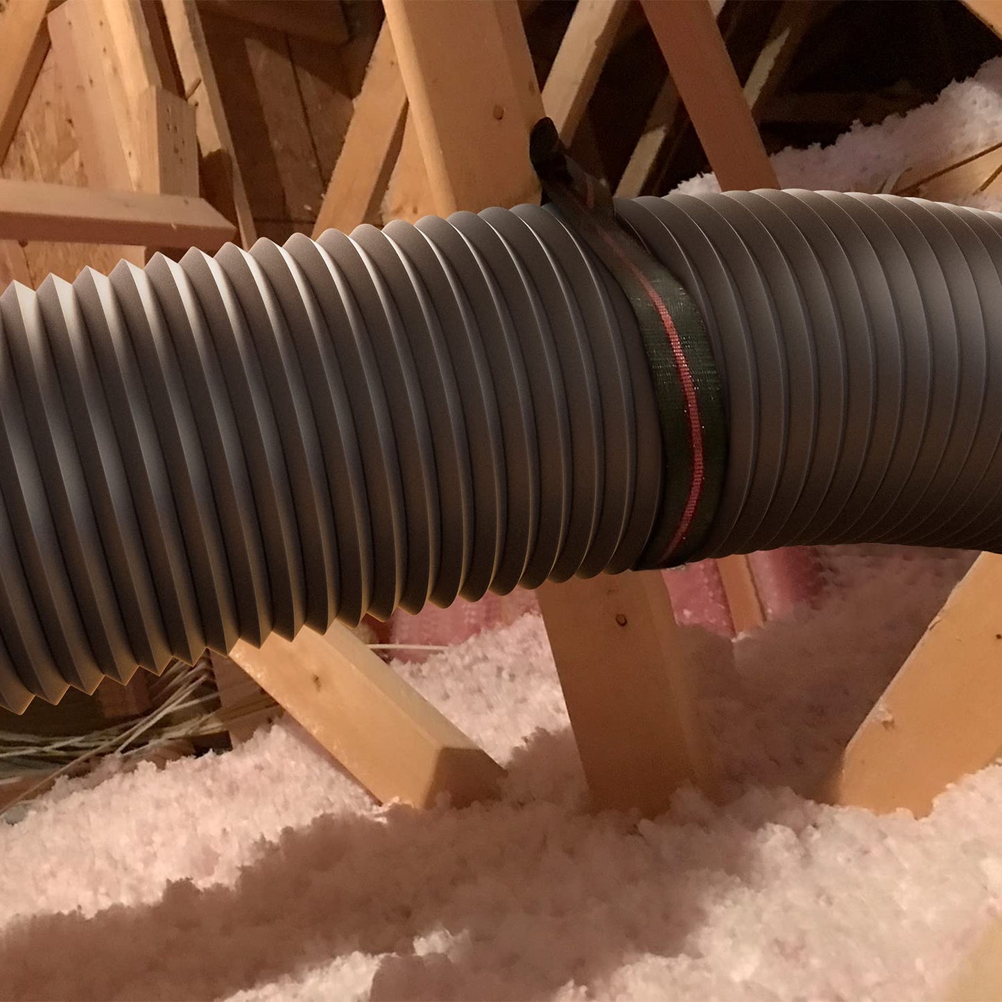 iPower Flexible Aluminum Ducting 4 Layer Protection Dryer Vent Hose for HVAC Heating Cooling Ventilation and Exhaust, 2 Clamps Included