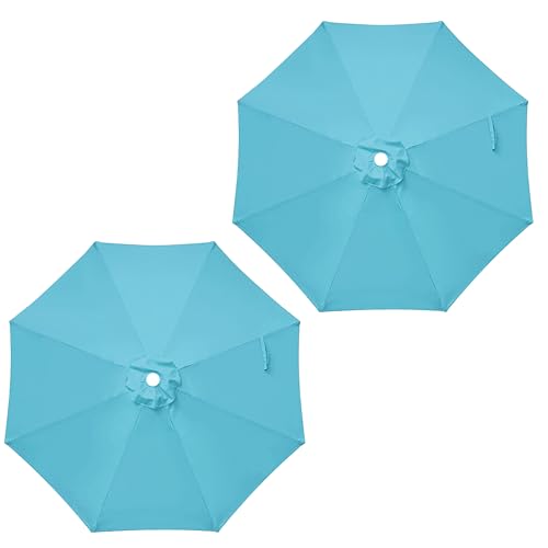 YSSOA 9ft/10ft Outdoor Market Patio Umbrella with 8 Sturdy Ribs, Tilt/Crank Push Button for Garden, Deck, Backyard and Pool
