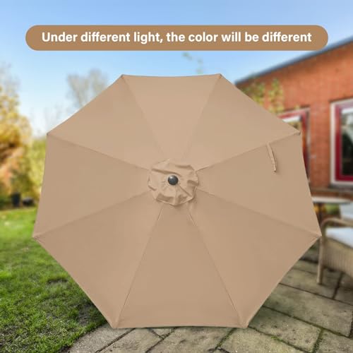Simple Deluxe 9FT Outdoor Patio Umbrella Table Market Umbrella with Push Button Tilt and Crank, 8 Sturdy Ribs, UV Protection Waterproof for Garden, Lawn, Deck, Backyard, Pool