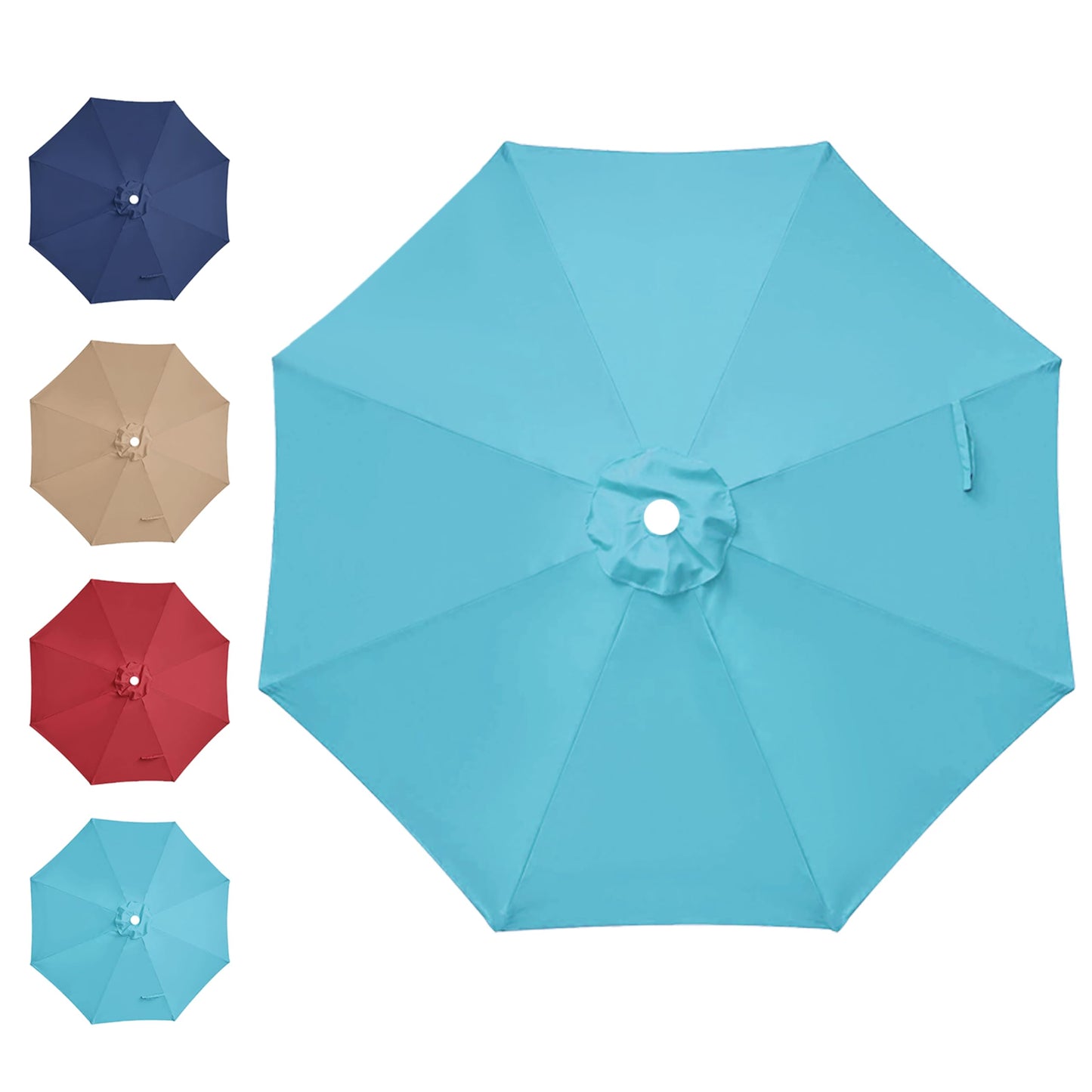YSSOA 9ft/10ft Outdoor Market Patio Umbrella with 8 Sturdy Ribs, Tilt/Crank Push Button for Garden, Deck, Backyard and Pool