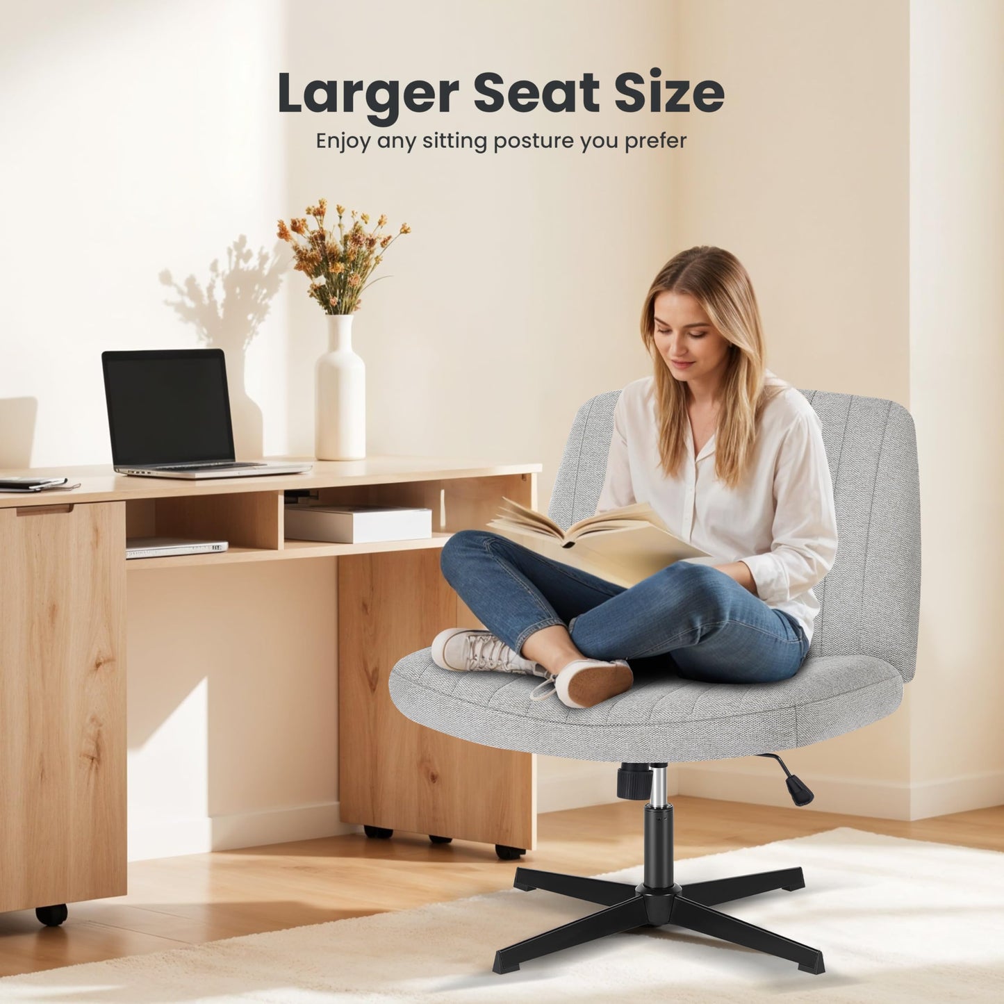 Simple Deluxe Vanity Chair with Back Criss Cross Chair with Back Home Office Desk Vanity Chairs