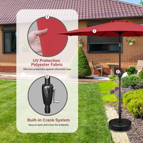 YSSOA Fillable Mobile Offset Patio Base Heavy Duty Market Cantilever Umbrella Stand Square