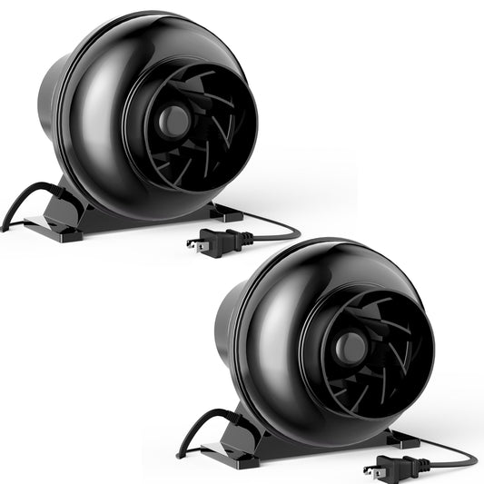 HealSmart 4 Inch Inline Duct Fan, 195 CFM Ventilation Fan, Exhaust HVAC Vent Blower for Hydroponics, Grow Tents, Basements, Attics