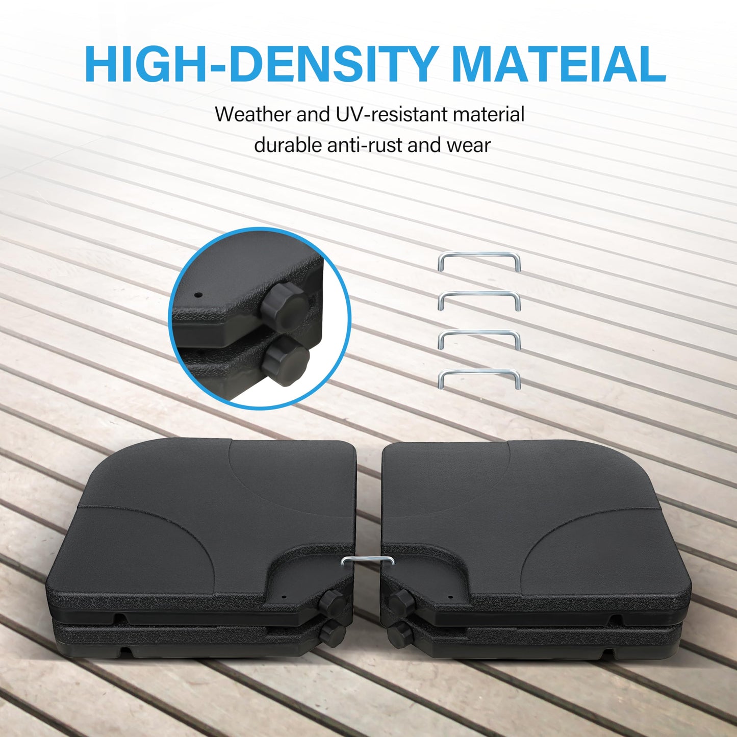 HealSmart Durable Fillable Patio Umbrella & Base for Outdoor Lawn, Deck, Poolside