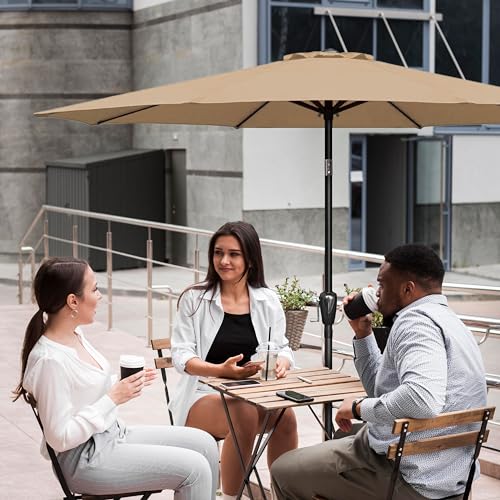 HealSmart 9' Patio Umbrella Replacement Canopy Cover with 8 Ribs, Outdoor Table Market Yard Umbrellas