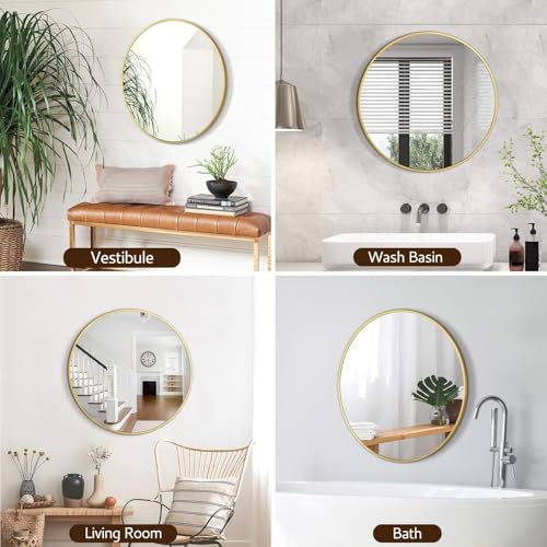 Round Bathroom Mirror, Wall Mirror for Bathroom, Living Room, Bedroom, Vanity, Entryway, Hallway
