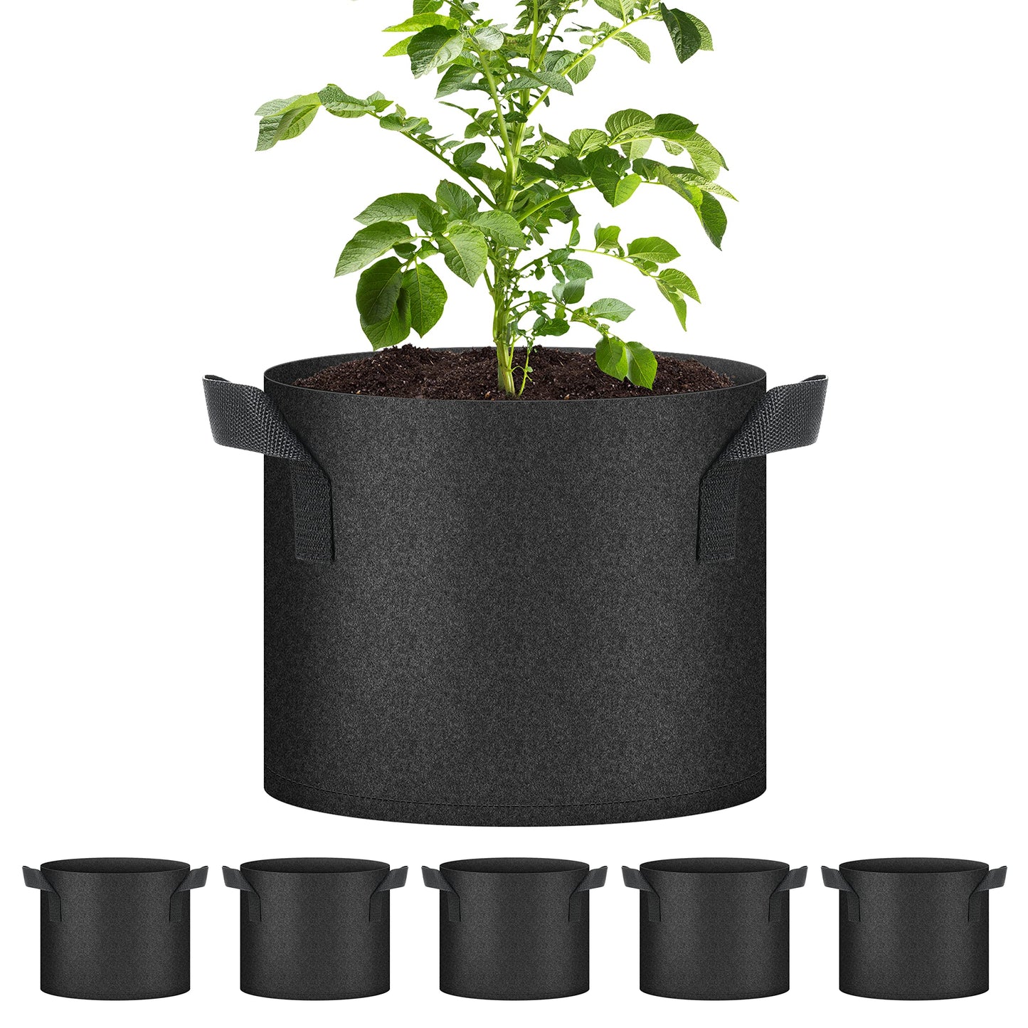 YSSOA Nonwoven Fabric Plant Pots with Handles,
