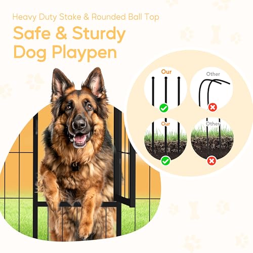 HealSmart Dog Playpen, 8-Panel Indoor and Outdoor Dog Fence