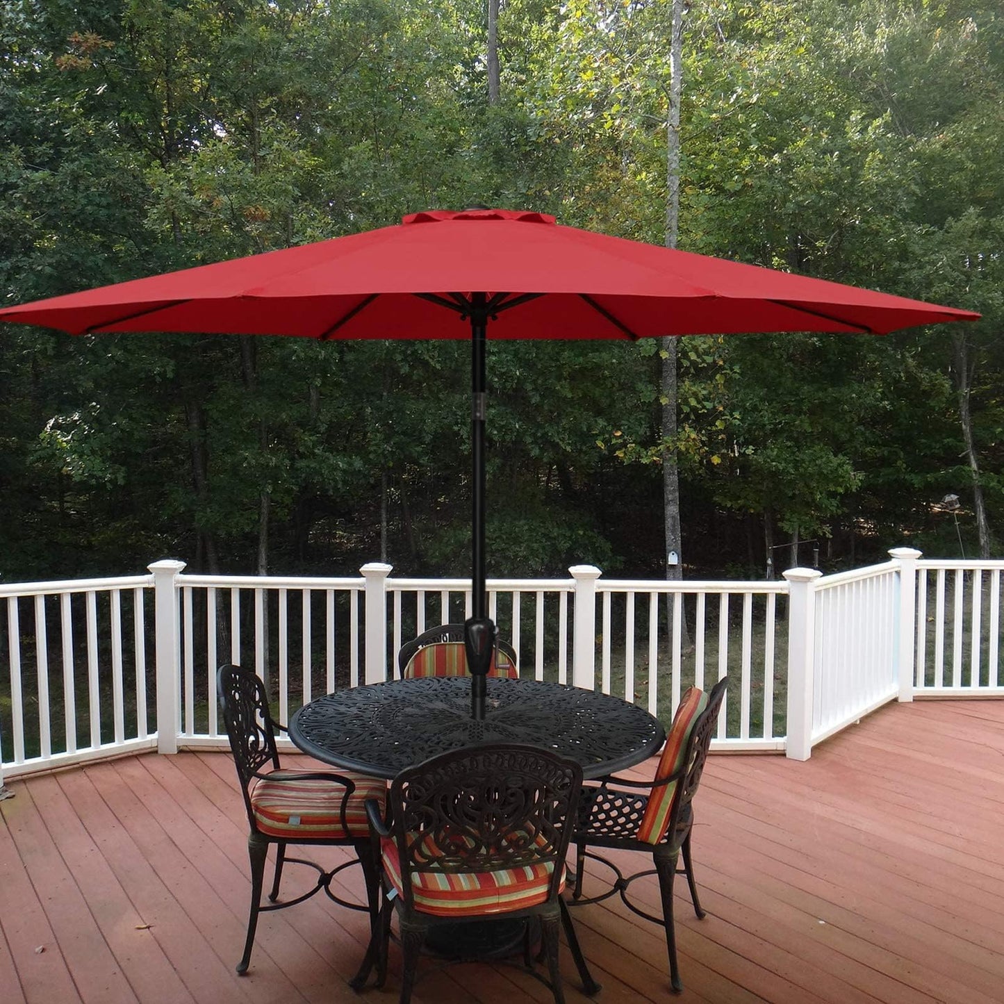Simple Deluxe Patio Umbrella Outdoor, UV Protection Sunshade with Push Button Tilt/Crank and 8 Sturdy Ribs, for Table Garden Lawn Beach Pool