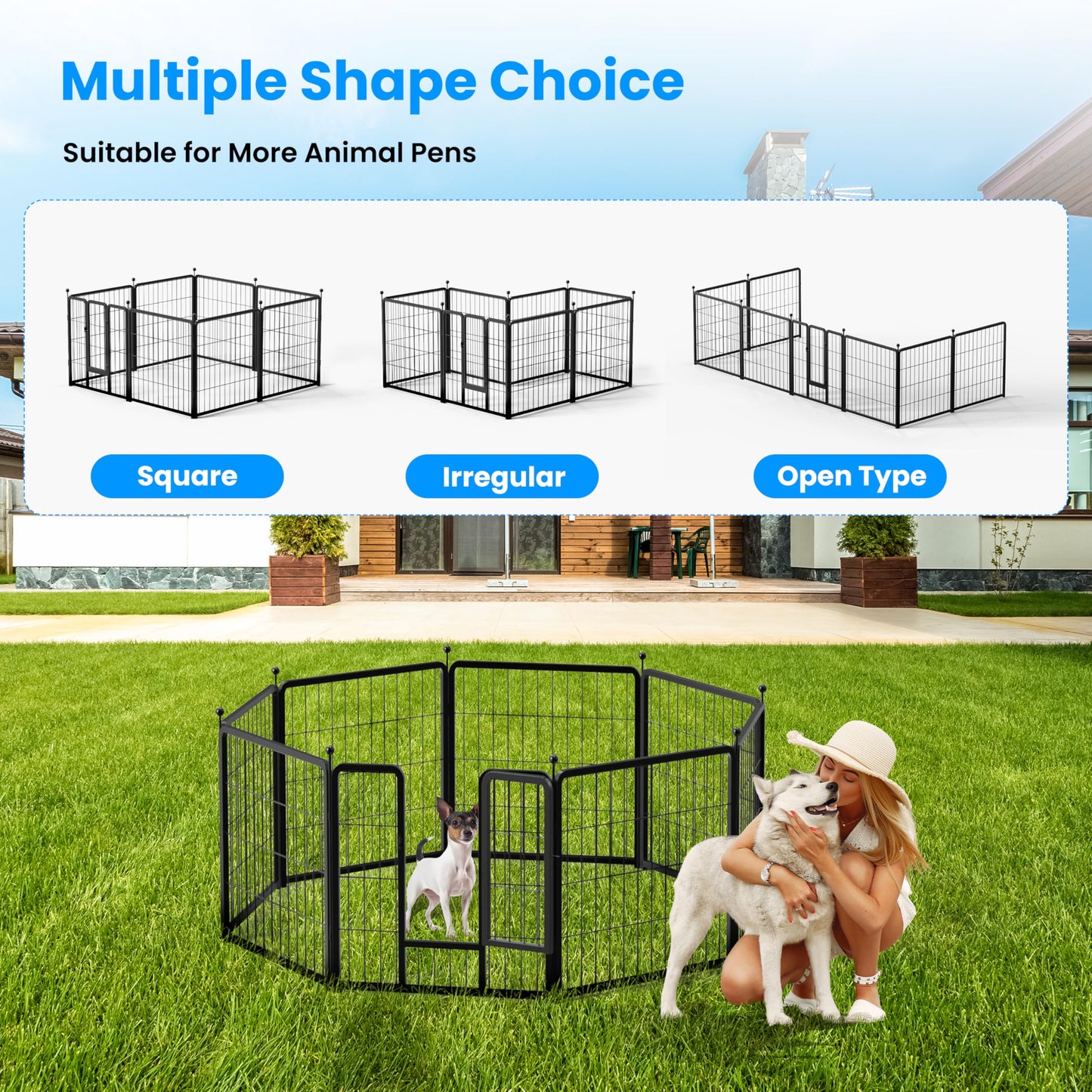 Simple Deluxe Plastic/Metal Dog Playpen