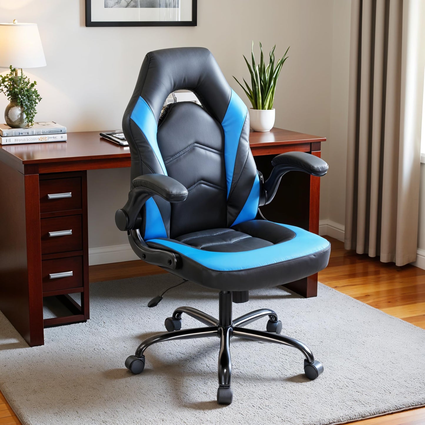 Gaming Chair, Backrest and Seat Height Adjustable Swivel Recliner Racing Office Computer Ergonomic Video Game Chair with Footrest and Lumbar Support