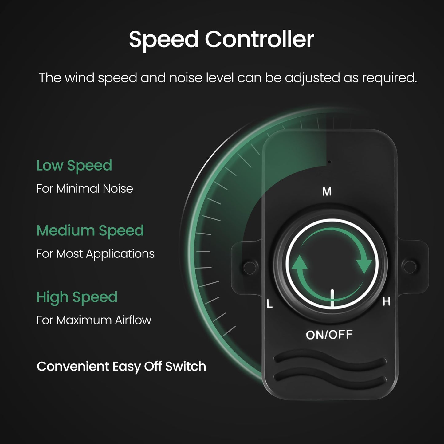 iPower Inline Duct Booster Fan with Speed Controller