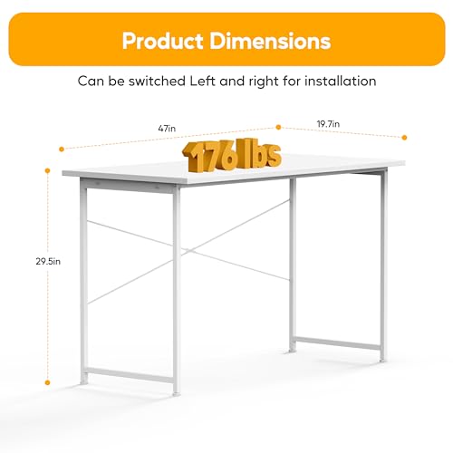 YSSOA Work Study Writing Student Kids Bedroom Wood Modern Simple Table with Headphone Hooks