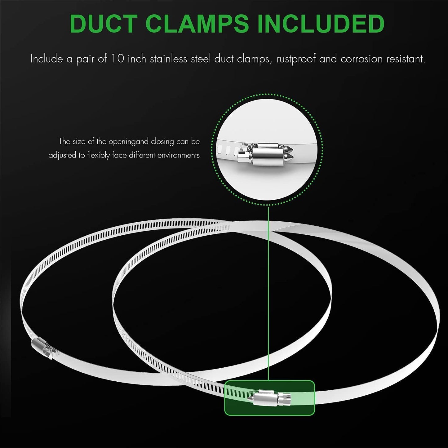 HealSmart Exhaust Inline Duct Fan Vent Booster Blower and Non-Insulated Flex Air Aluminum Foil Ducting for Indoor Grow Tent Hydroponics Ventilation