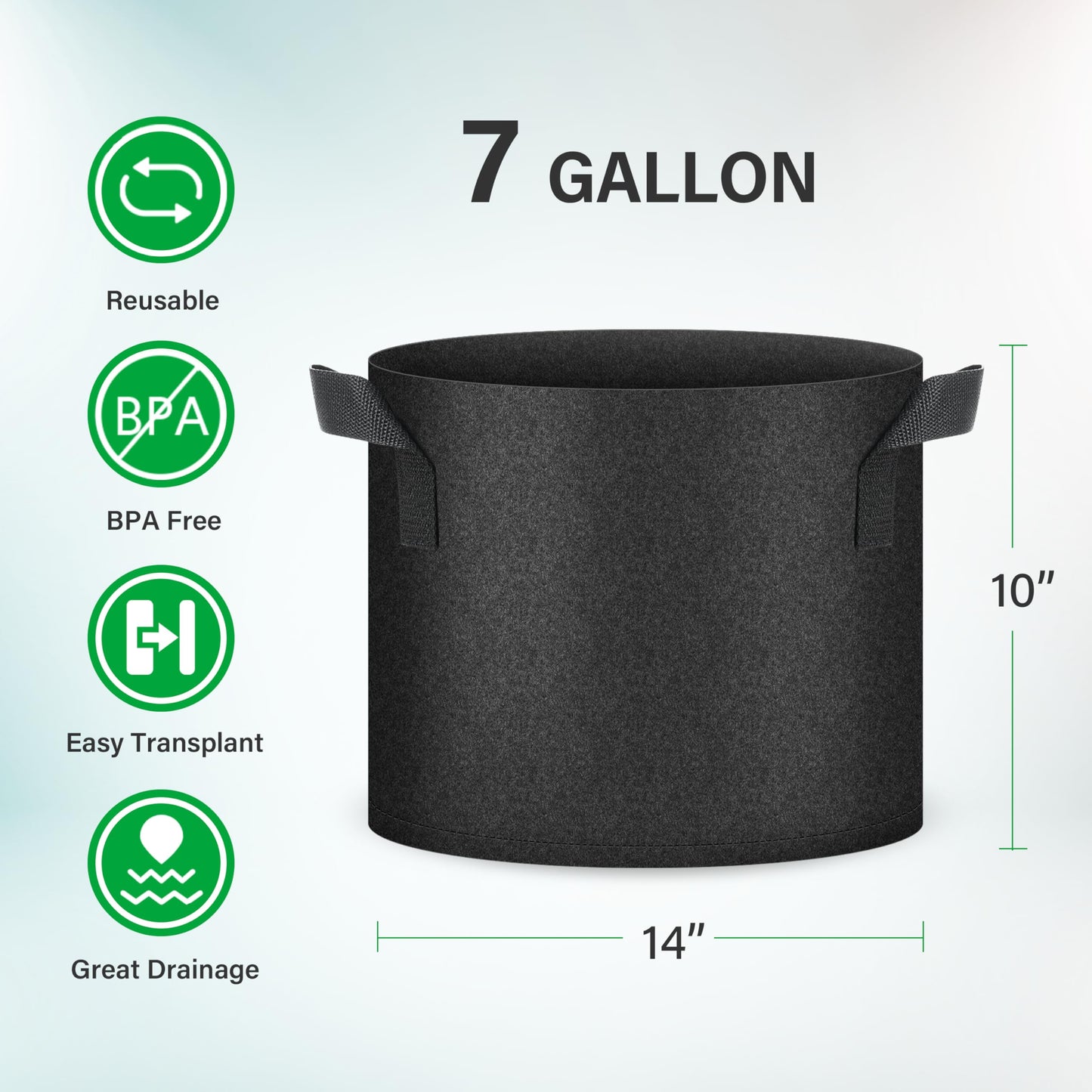 YSSOA Nonwoven Fabric Plant Pots with Handles,