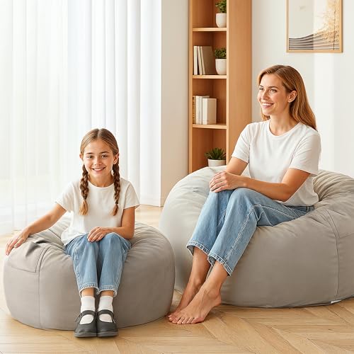 InfiniPower 3FT Bean Bag Chair, Comfy Beanbag Chairs for Adults with Memory Foam Filled, Lazy Sofa for Living Room Bedroom, Machine Washable Cover