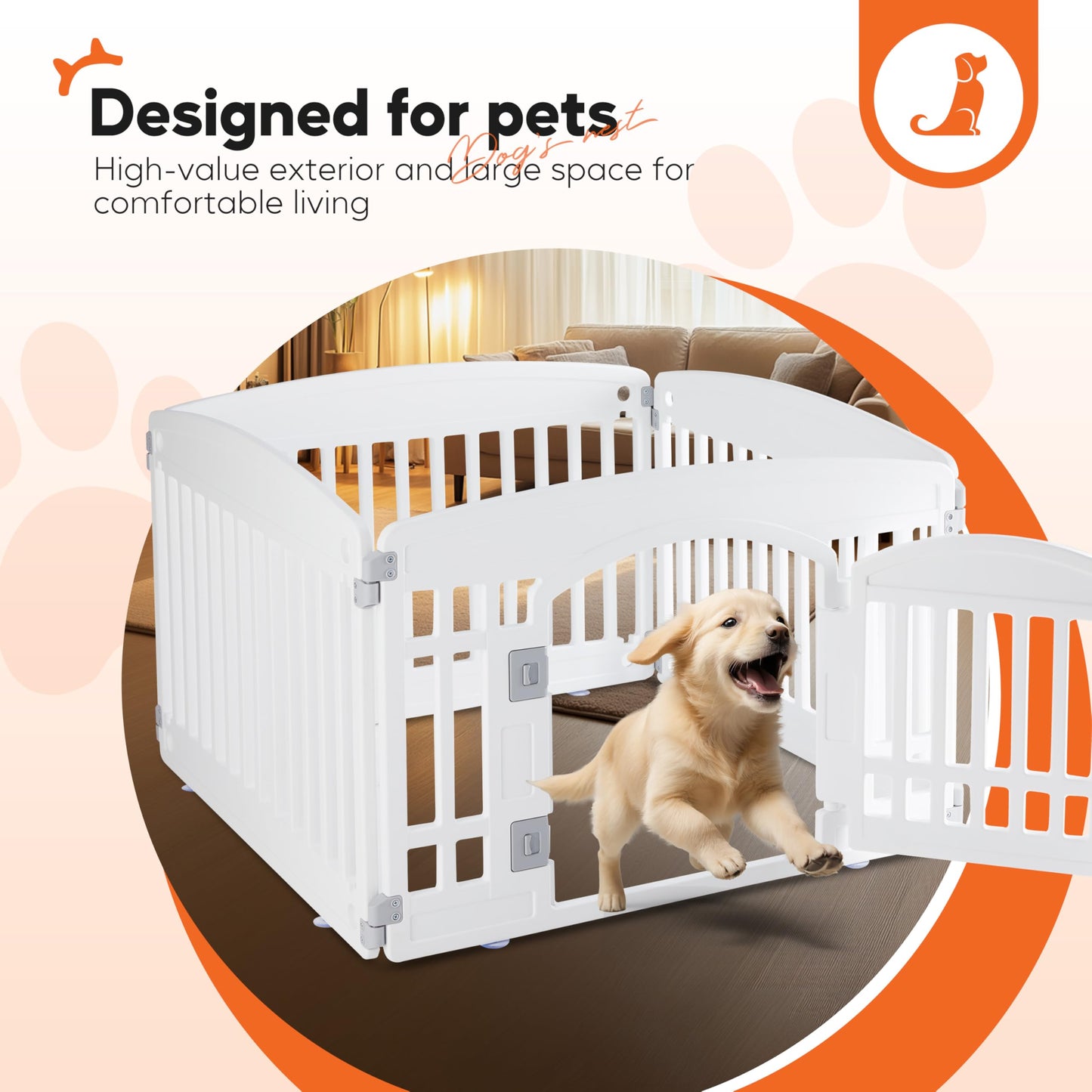 HealSmart Plastic/Metal Dog Playpen