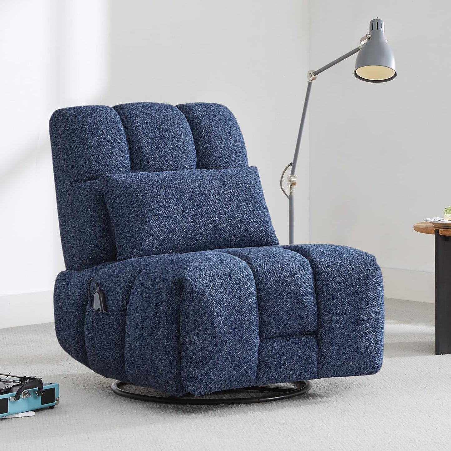 Oversized Power Recliner Chair for Adults, Ultra-Comfy Remote Control Glider Recliner for Living Room Theater Seating Single Sofa, Swivel Rocker Recliner Chair with Side Pocket